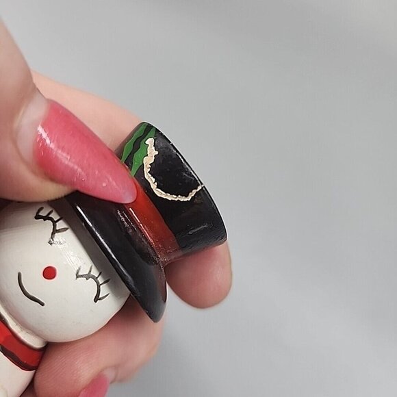 Vintage Wooden Snowman Napkin Holders Set Of 4 Philippines Christmas Cottagecore - Picture 6 of 7